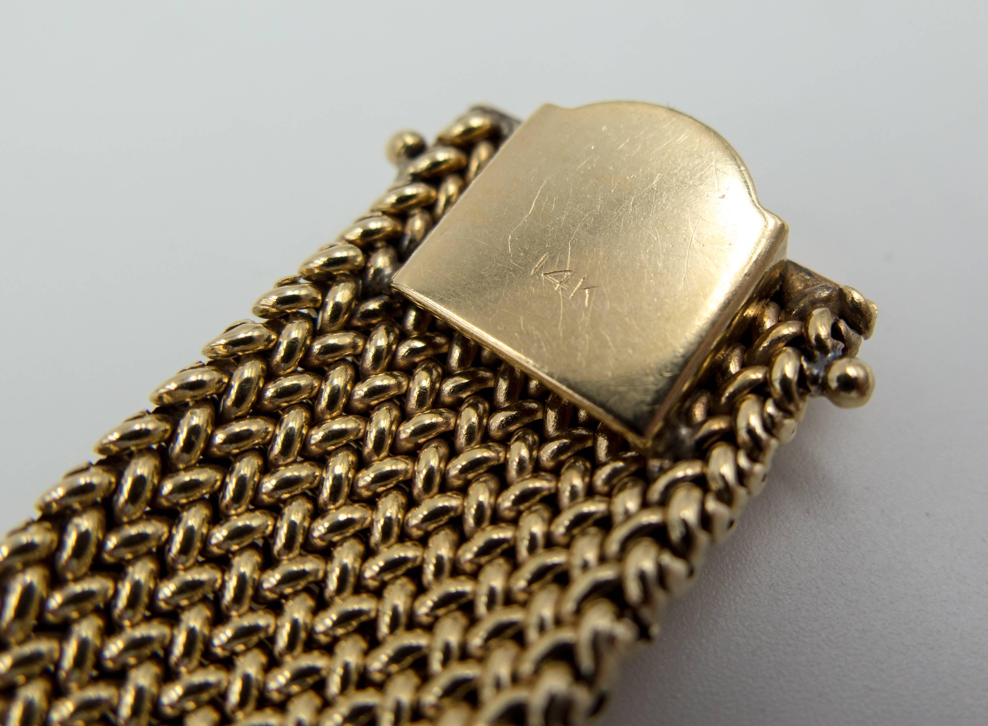 Women's or Men's 1950s Braided Gold Bracelet