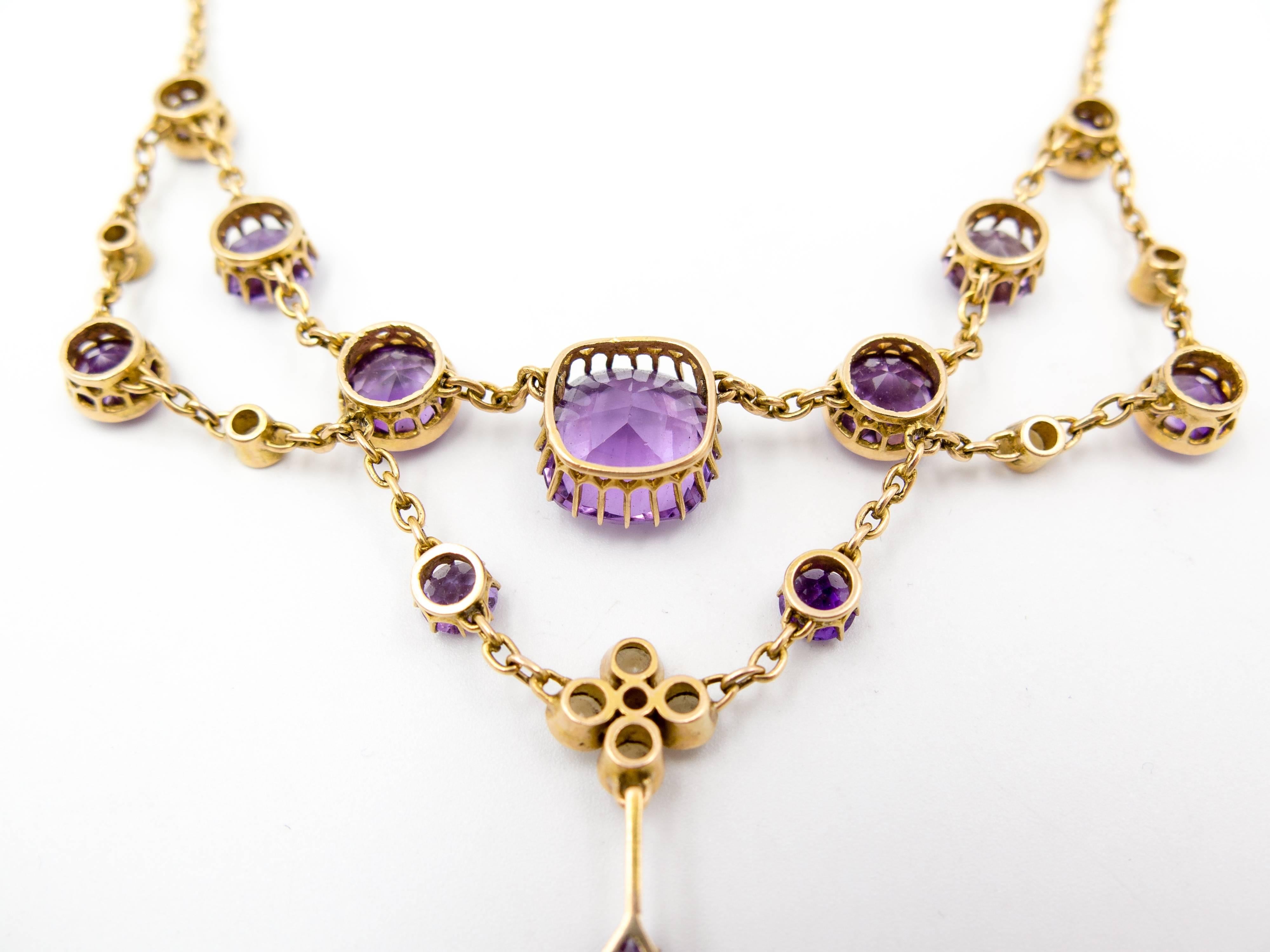 antique victorian amethyst necklace