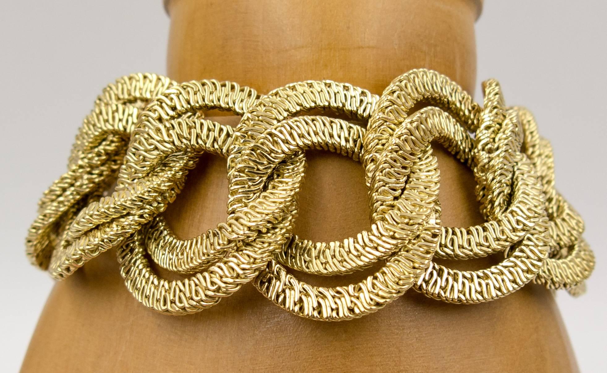Women's or Men's  Italian Gold Braid Curb Link   Bracelet