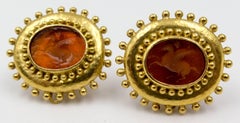 Elizabeth Locke Gold and Venetian Glass Earclips