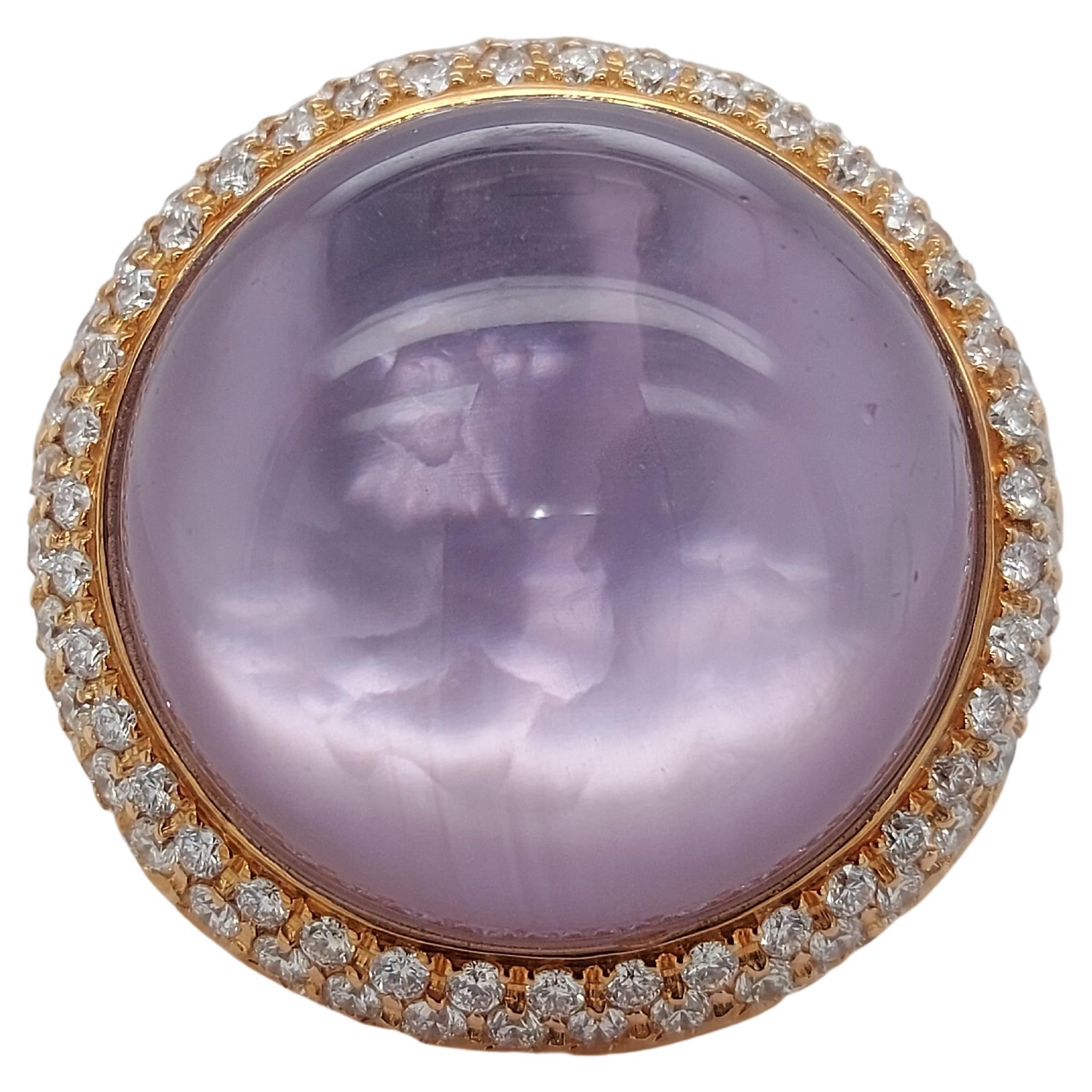 18kt Gioielliamo Ring aus Roségold mit 3,5 Karat Diamanten in Perlen- und Bergkristallfassung