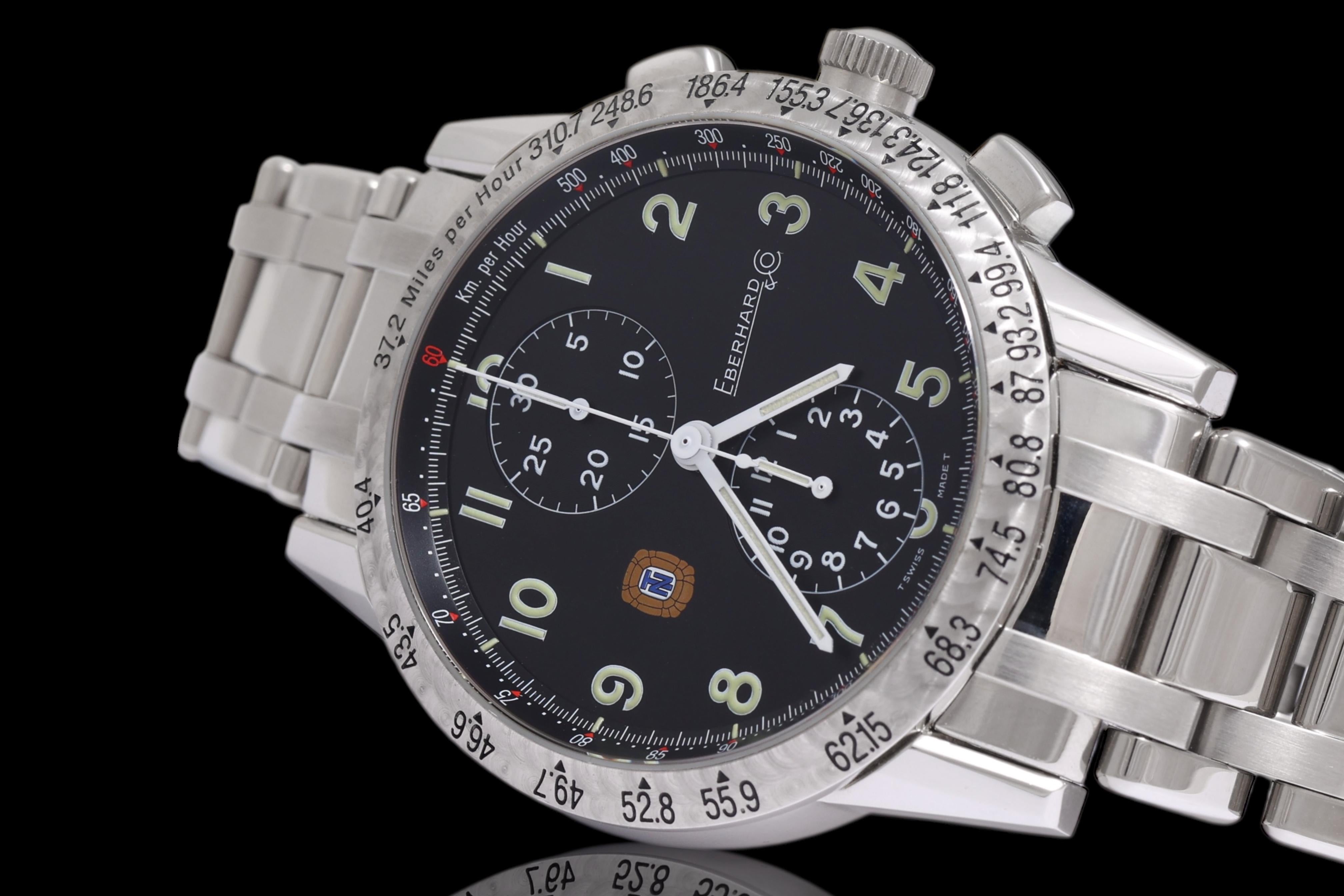 Eberhard Cronografo Automatico Tazio Nuvolari Orologio da polso BNIB in vendita 4