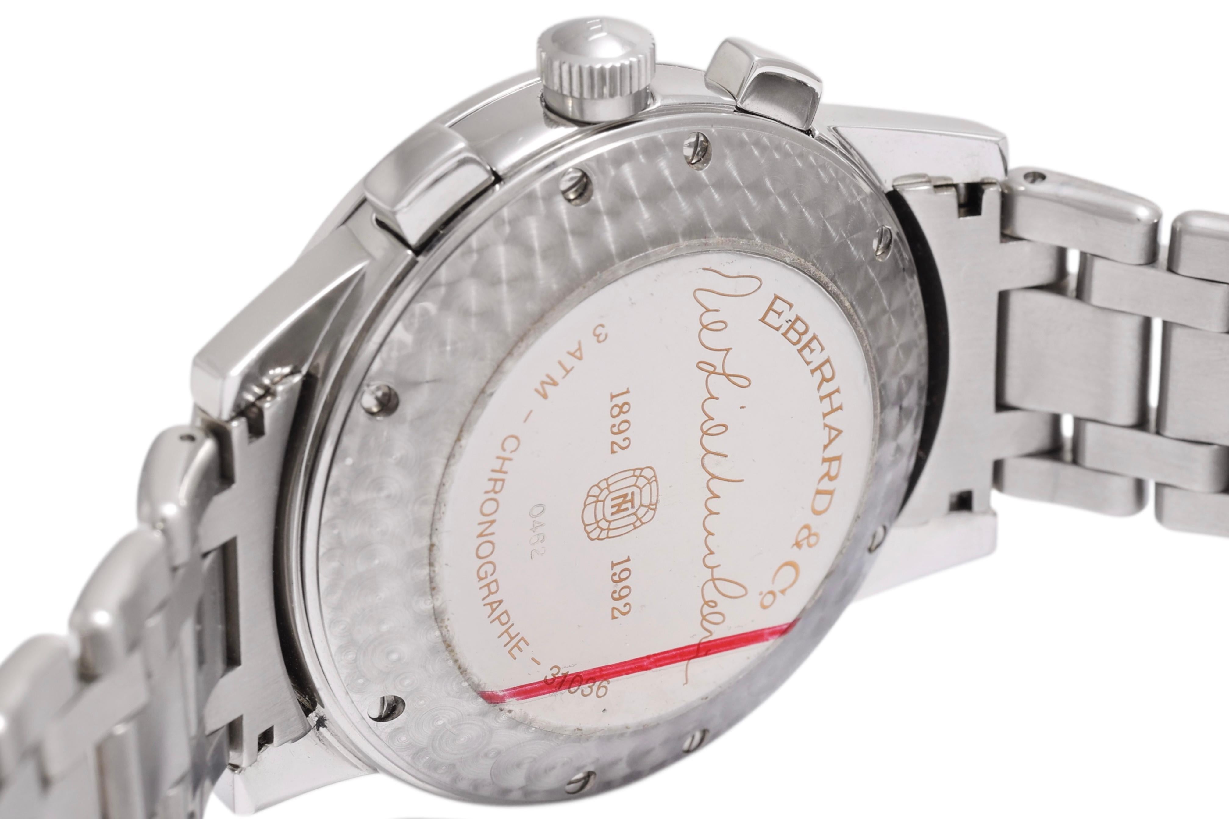 Eberhard Cronografo Automatico Tazio Nuvolari Orologio da polso BNIB in vendita 8