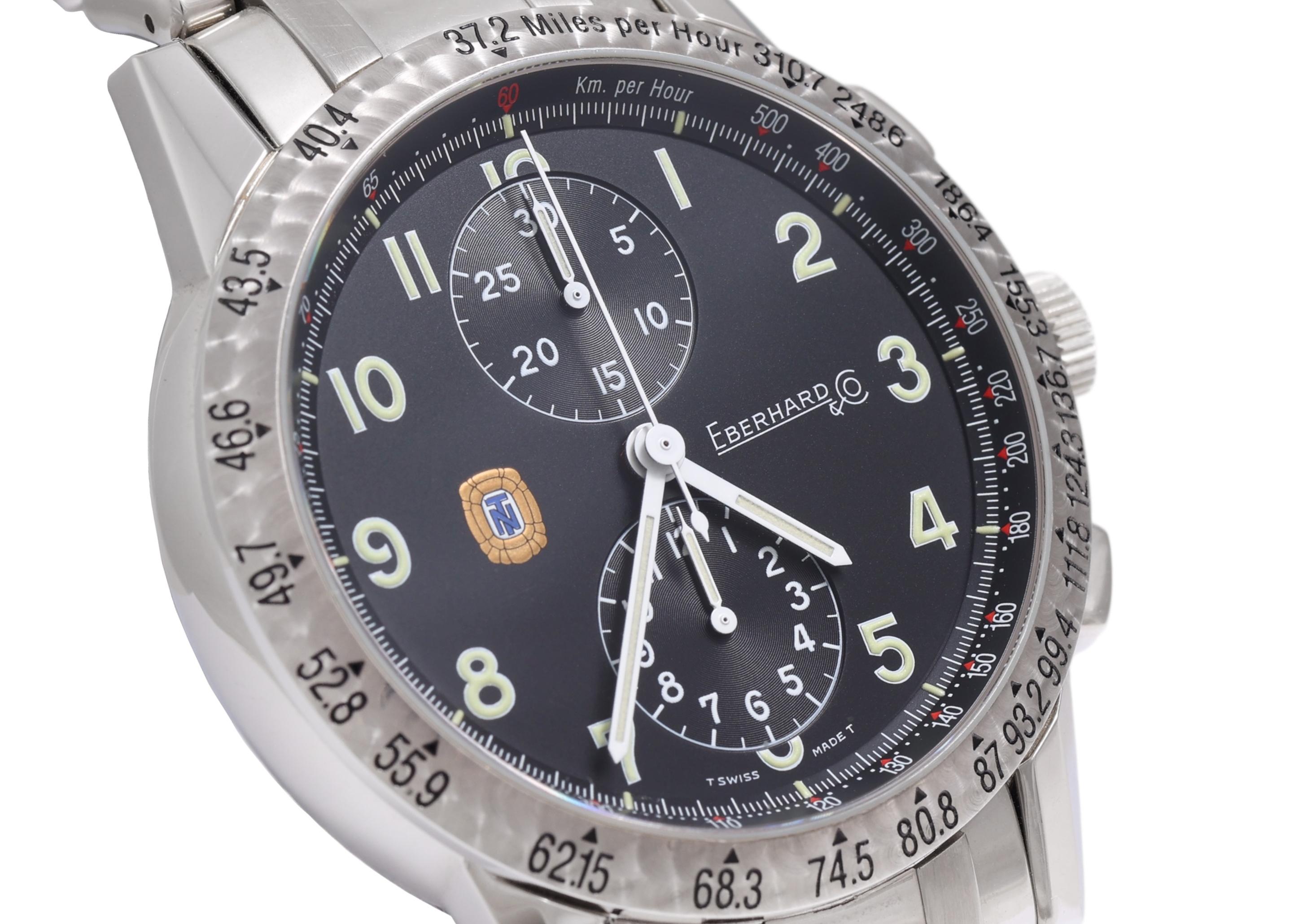 Eberhard Cronografo Automatico Tazio Nuvolari Orologio da polso BNIB in vendita 5