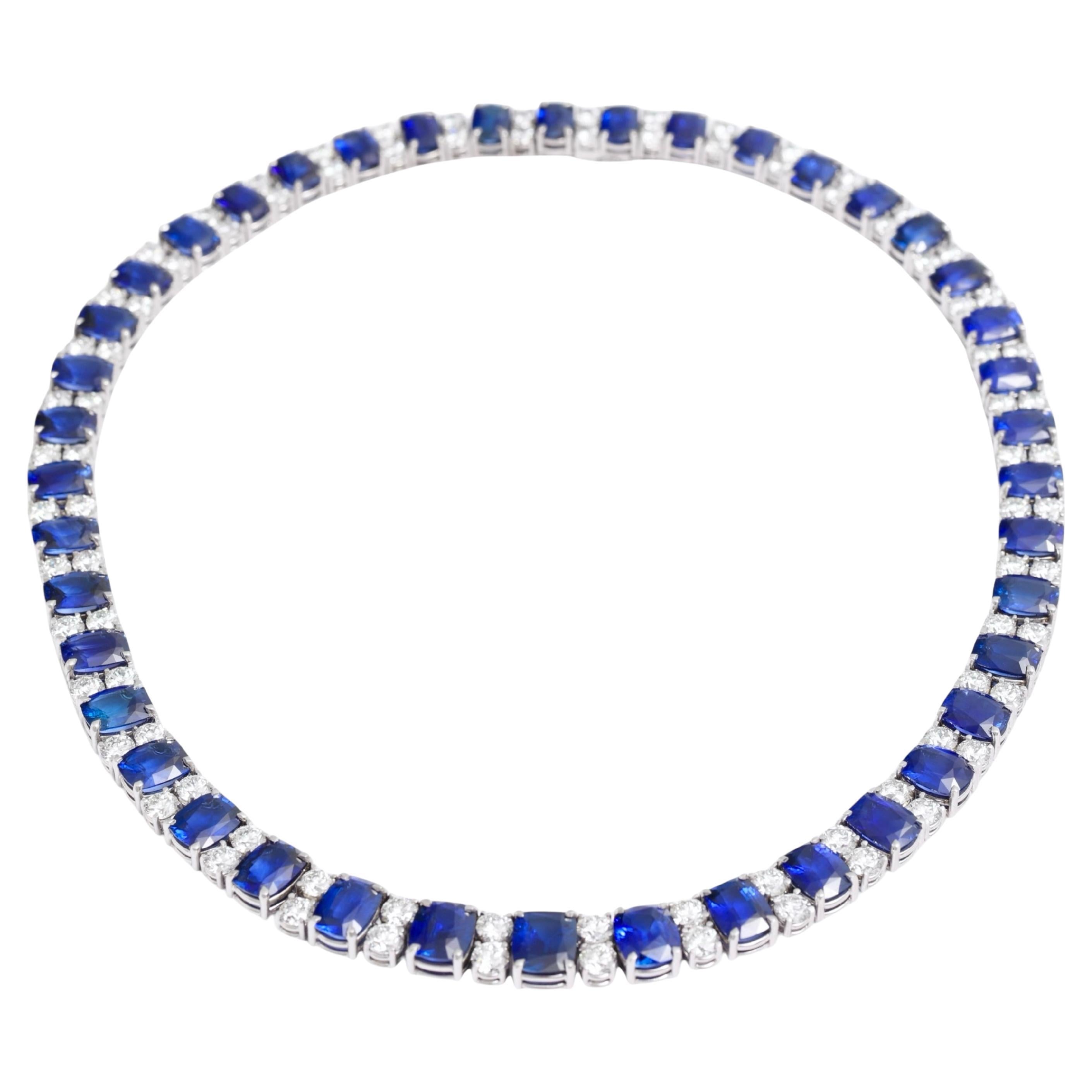 18kt White Gold 59.31ct Sapphire, 17.13ct Diamonds CGL Certified For Sale