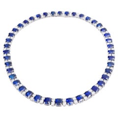 18 Karat Weißgold 59,31 Karat Saphir, 17,13 Karat Diamanten, CGL-zertifiziert