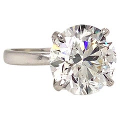  5.00 Carat White Round Solitaire Diamond Ring SI2 Clarity G Color 