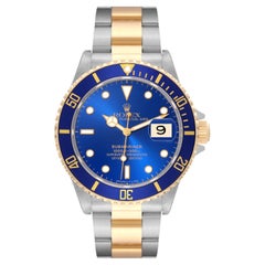 Reloj Rolex Submariner Date 40mm Esfera Azul Acero Dorado Bicolor Automático 16613