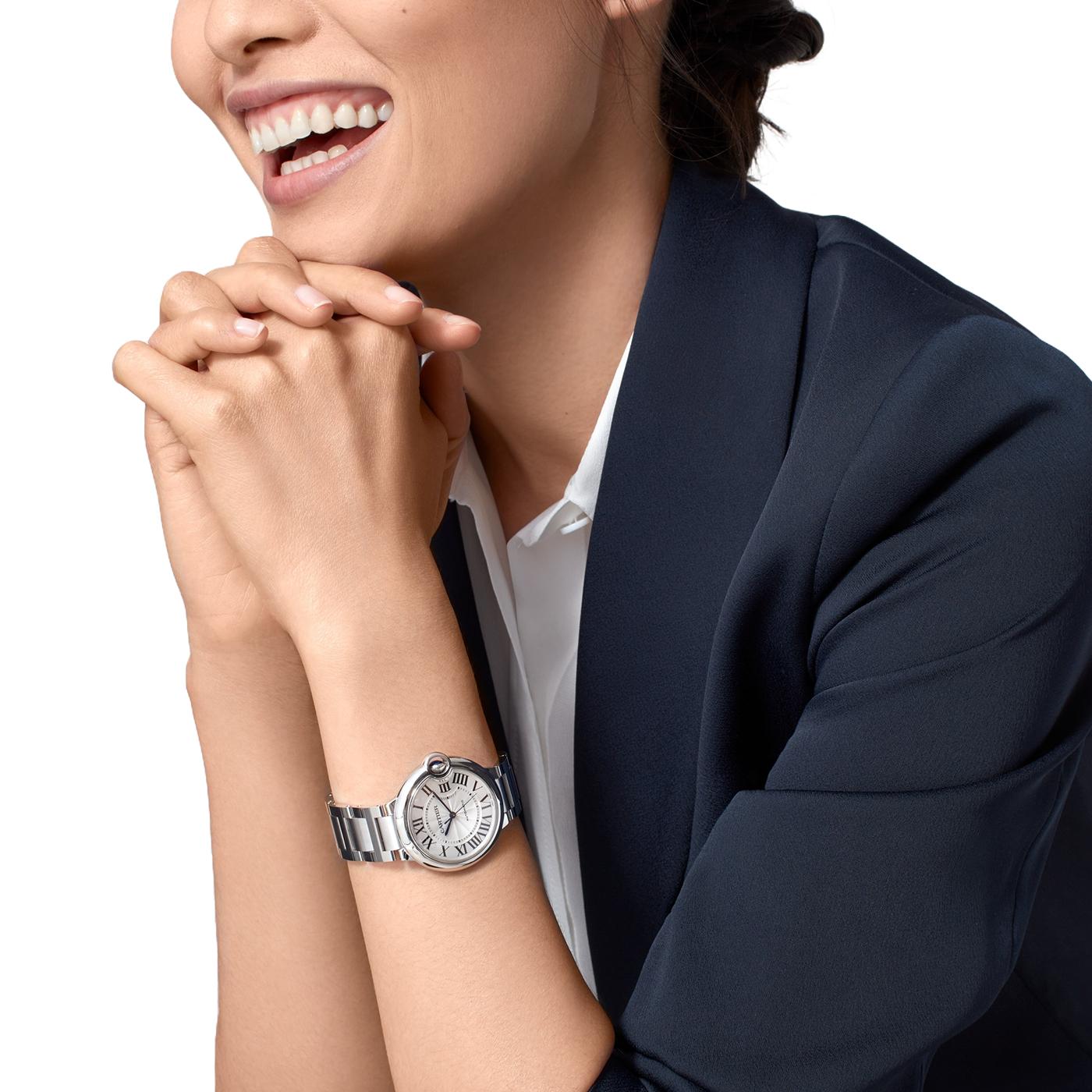 Orologio meccanico Cartier Ballon Bleu de Cartier 36 mm quadrante guilloché WSBB0048 In condizioni buone in vendita a Aventura, FL