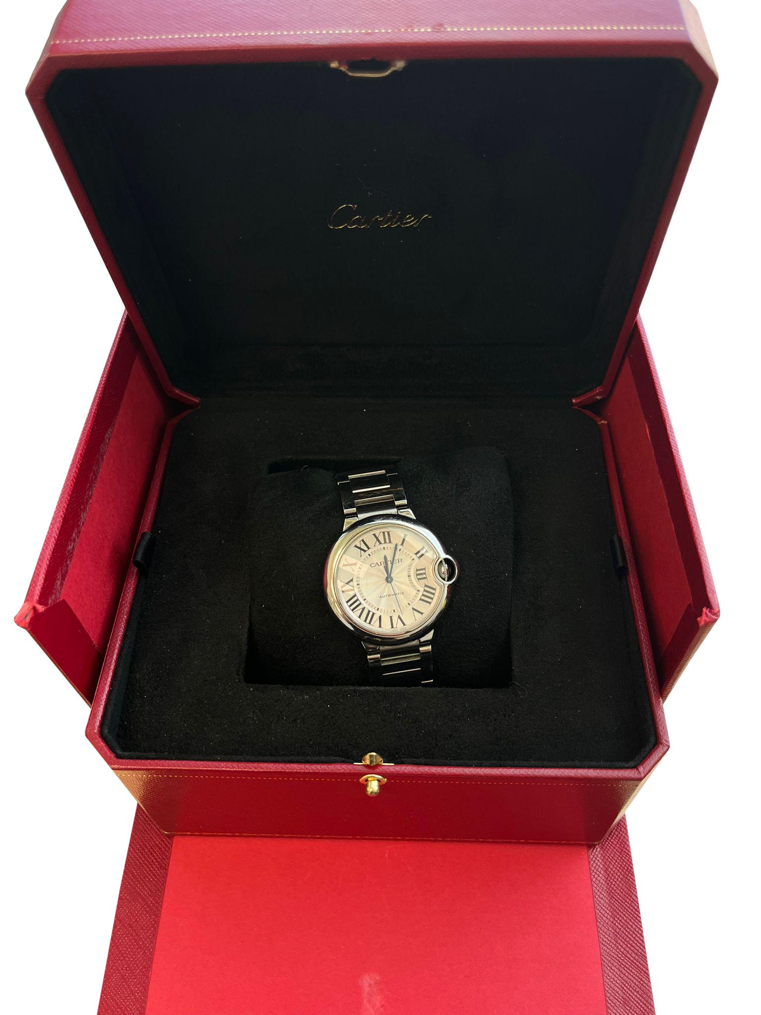 Reloj mecánico Cartier Ballon Bleu de Cartier 36 mm Esfera Guilloché WSBB0048 Modernista en venta