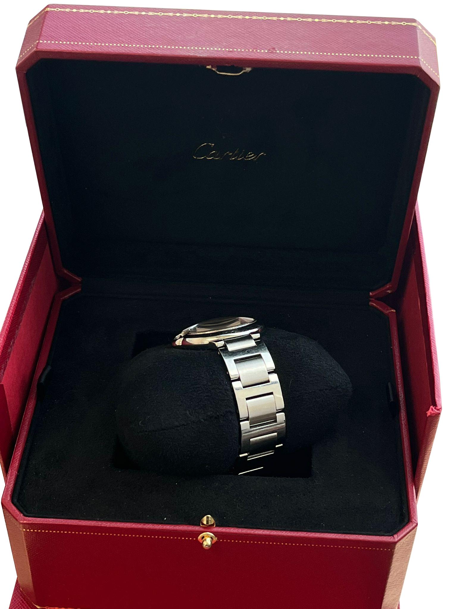 Reloj mecánico Cartier Ballon Bleu de Cartier 36 mm Esfera Guilloché WSBB0048 en venta 10