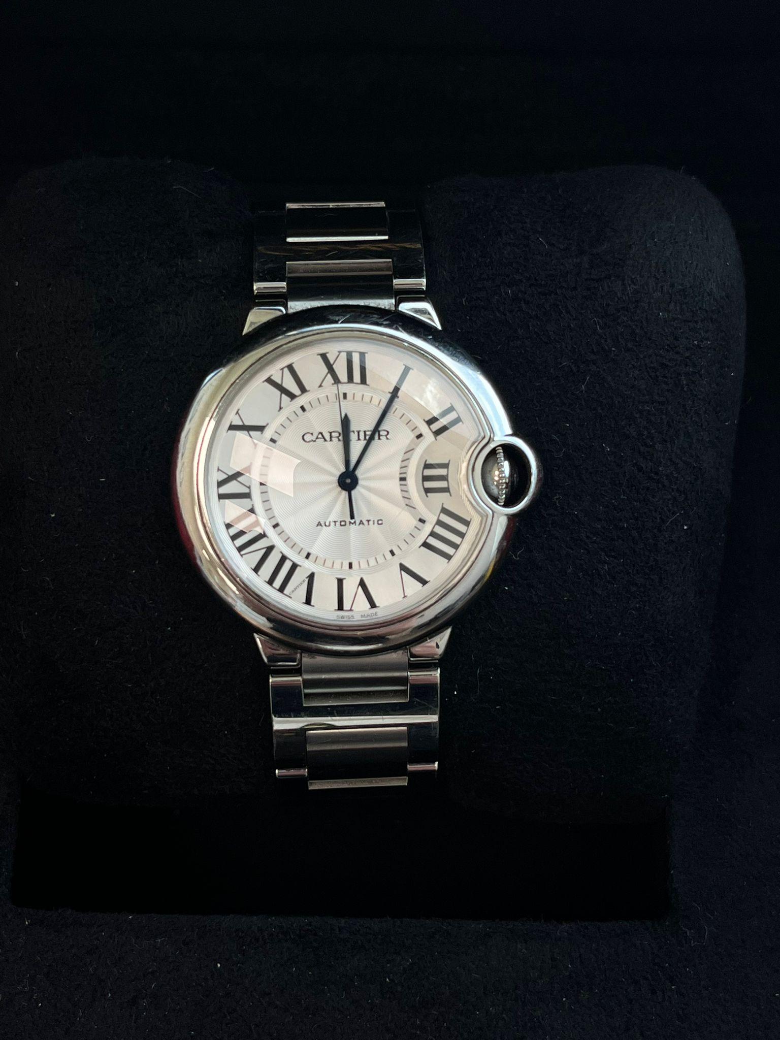 Reloj mecánico Cartier Ballon Bleu de Cartier 36 mm Esfera Guilloché WSBB0048 en venta 6