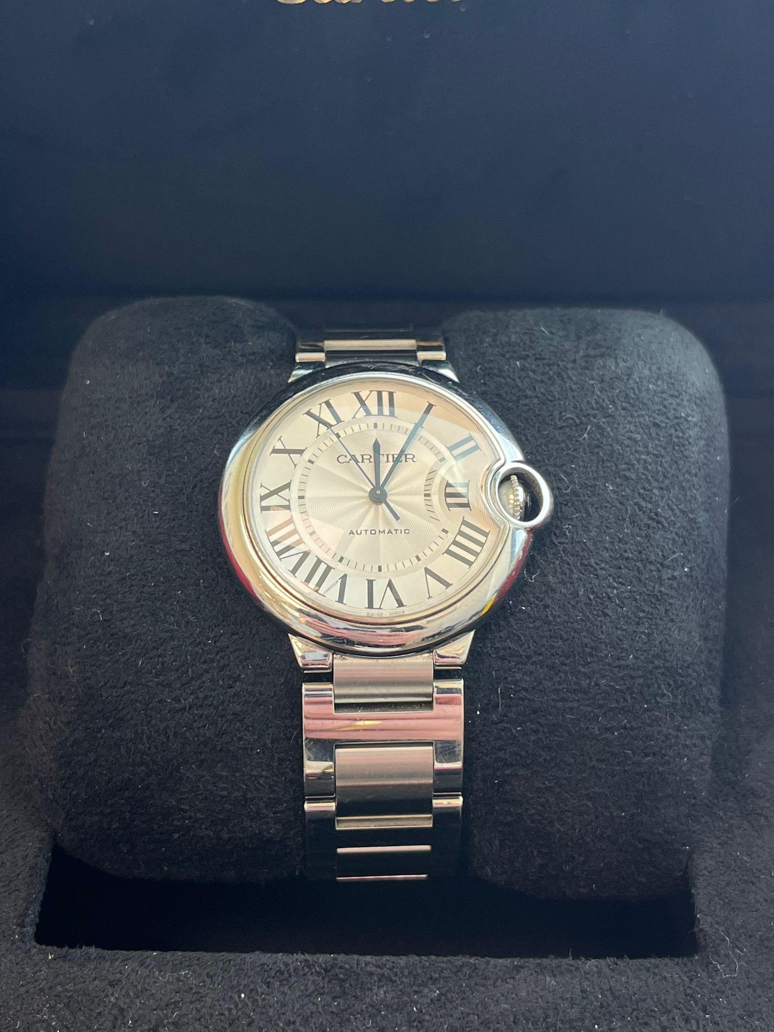 Reloj mecánico Cartier Ballon Bleu de Cartier 36 mm Esfera Guilloché WSBB0048 en venta 5