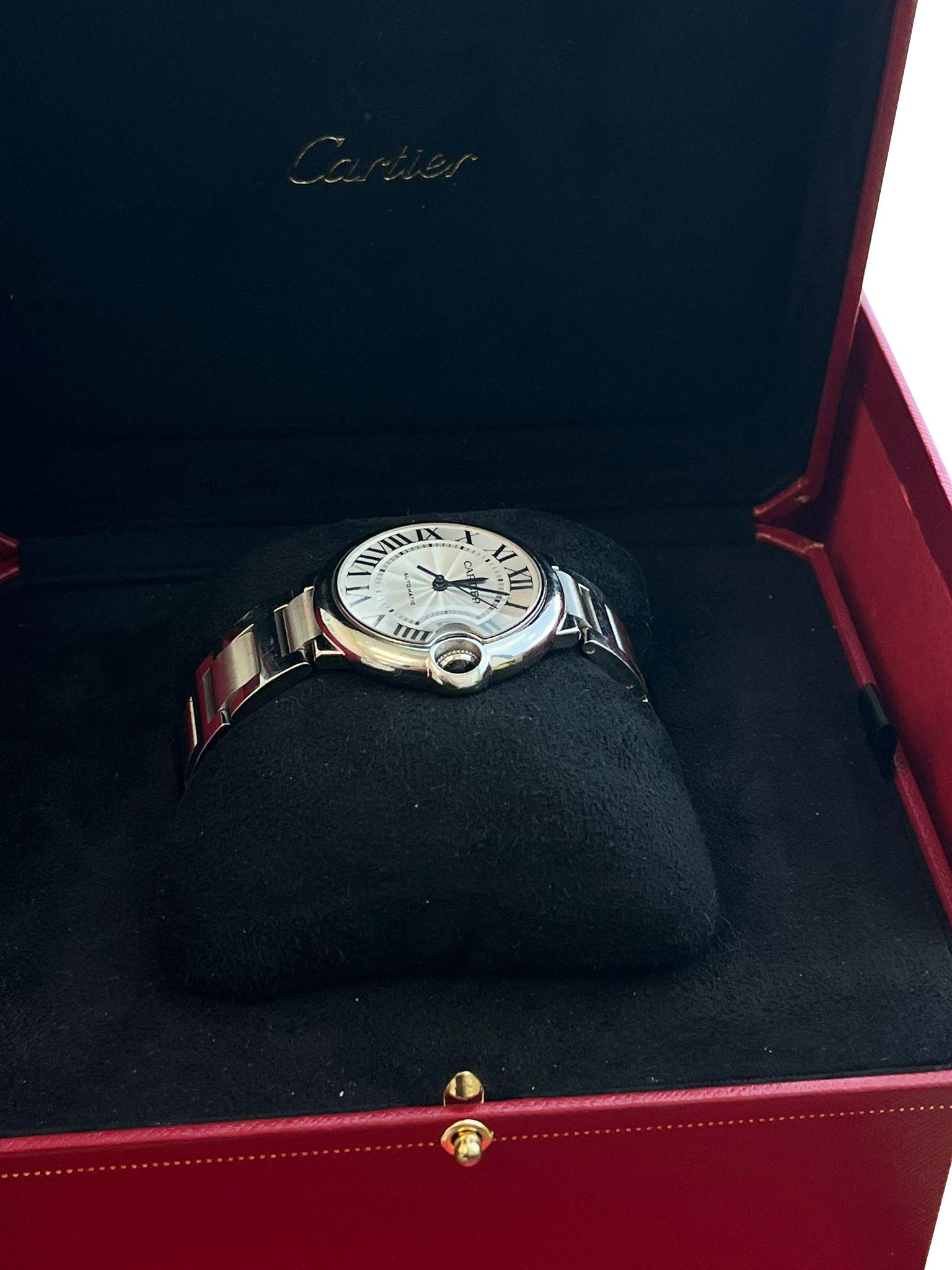 Reloj mecánico Cartier Ballon Bleu de Cartier 36 mm Esfera Guilloché WSBB0048 en venta 8