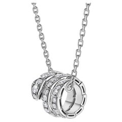 Bulgari Serpenti Viper Collana in oro bianco 18K 0,63ct Full Pave Diamond Pendant