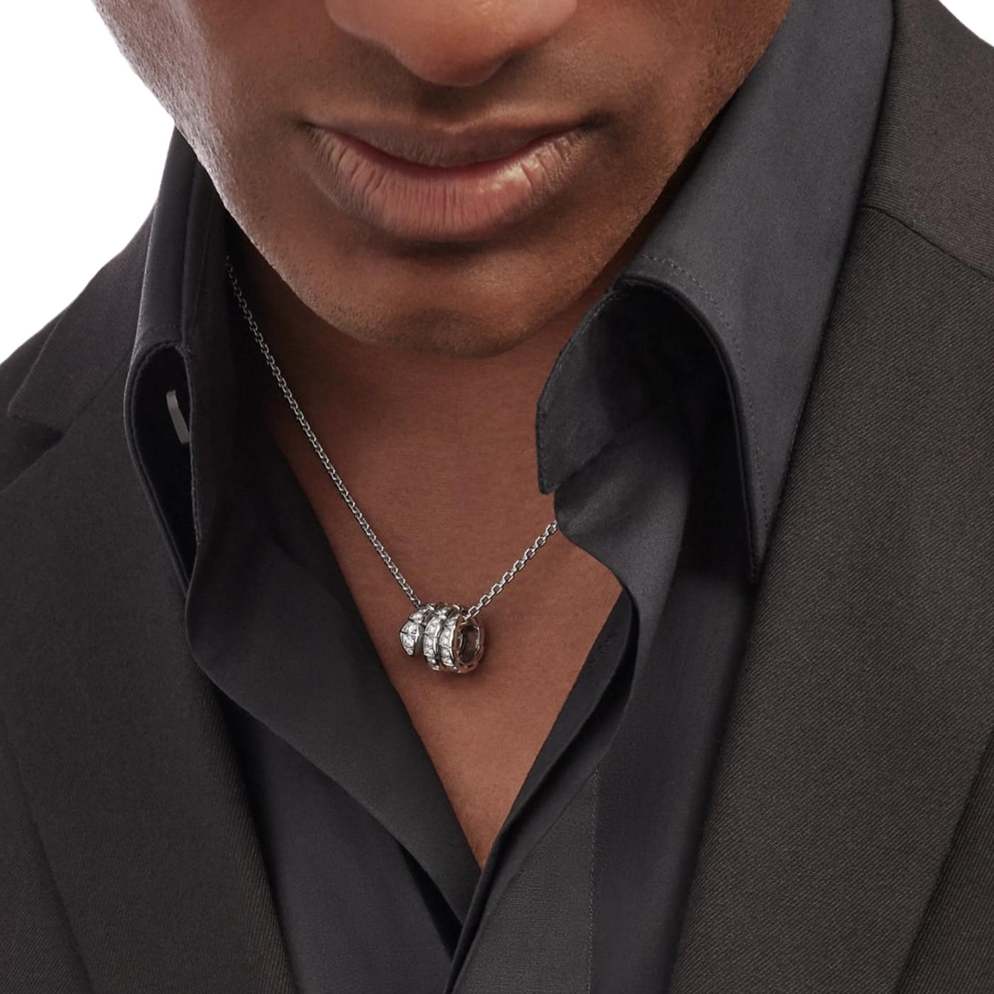 Bulgari Serpenti Viper Collana in oro bianco 18K 0,63ct Full Pave Diamond Pendant in vendita 5