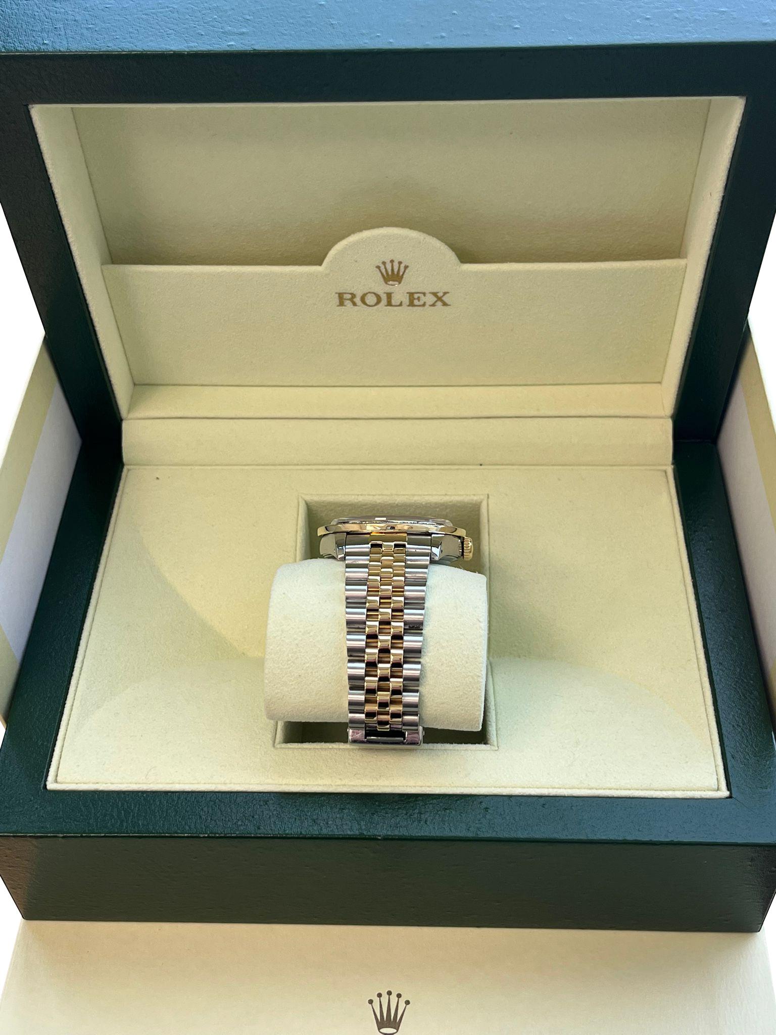Rolex Datejust 36mm Perlmutt Diamant Zifferblatt Lünette Gold Stahl Uhr 16233 im Angebot 11