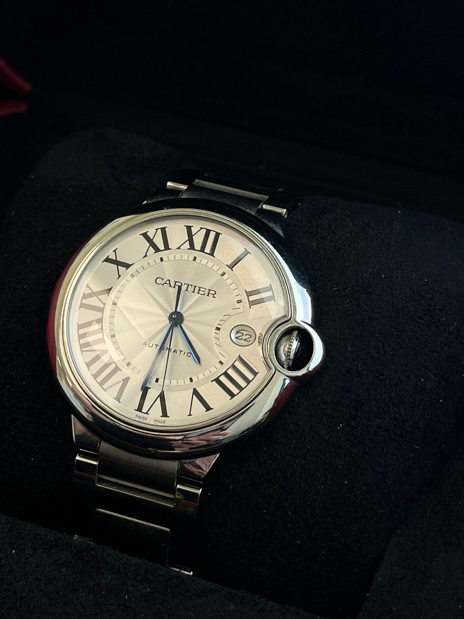 Orologio automatico Cartier Ballon Bleu de Cartier 42 mm con quadrante guilloché WSBB0049 in vendita 6