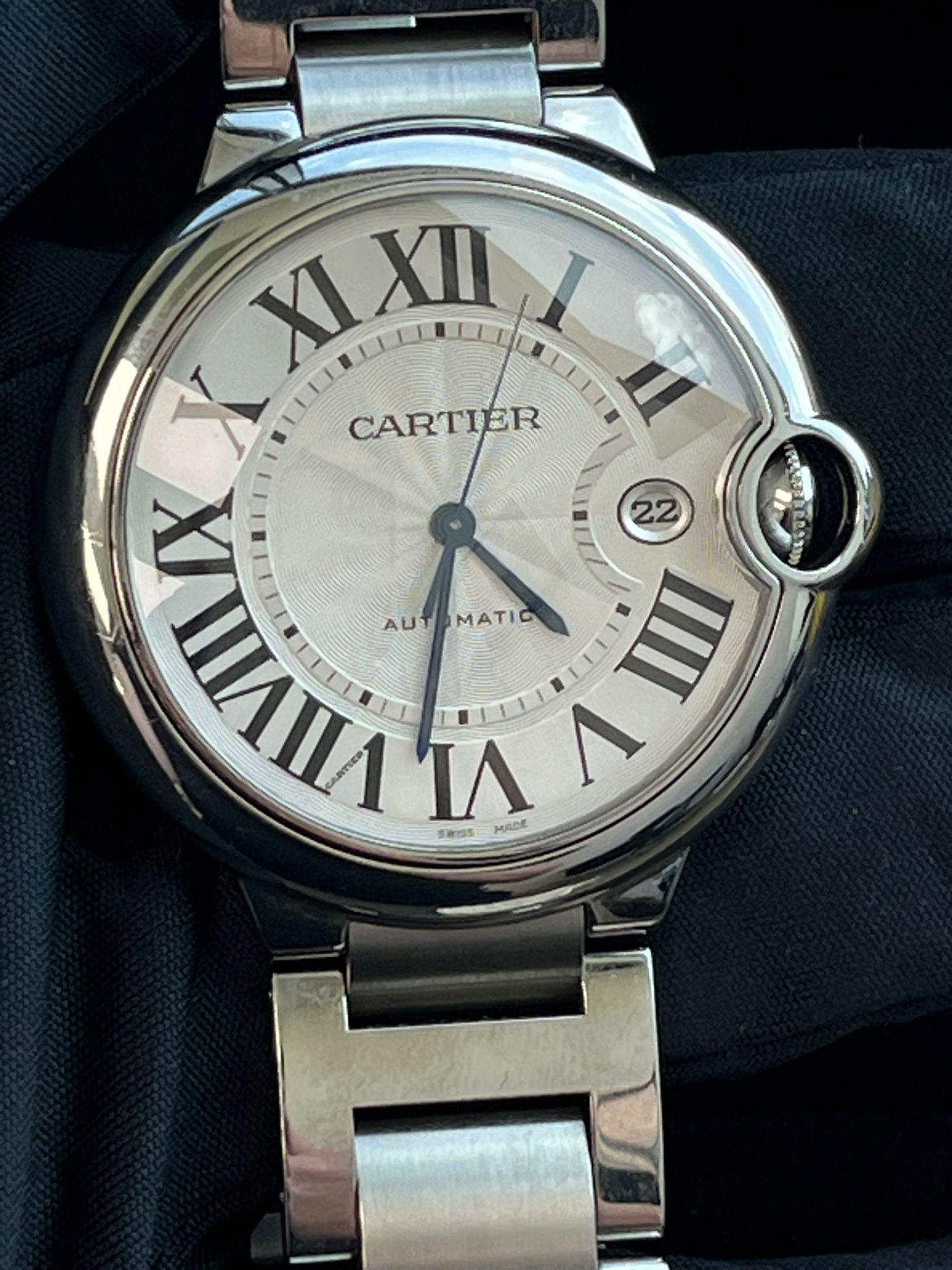 Orologio automatico Cartier Ballon Bleu de Cartier 42 mm con quadrante guilloché WSBB0049 in vendita 13