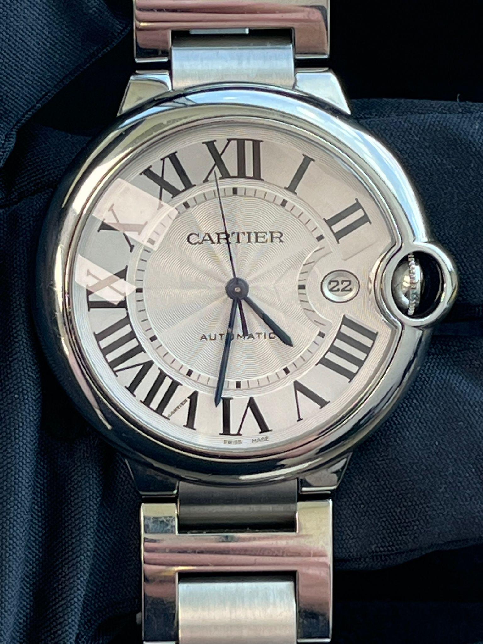 Orologio automatico Cartier Ballon Bleu de Cartier 42 mm con quadrante guilloché WSBB0049 in vendita 12