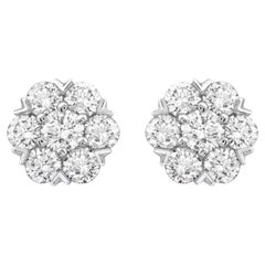Pendientes «Fleurette» de Van Cleef & Arpels con diamantes redondos de 1,46 ct, en oro blanco de 18 quilates