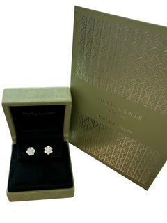 Van Cleef & Arpels 1.46ct Round Diamond Fleurette Earrings 18K White Gold