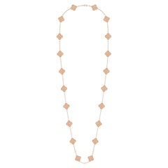 Collana lunga Vintage Alhambra di Van Cleef & Arpels con 20 motivi, in oro rosa 18 carati