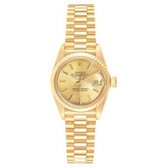 Reloj Rolex Lady-Datejust President de 26 mm para mujer, con esfera color champán y caja de oro amarillo, modelo 6917