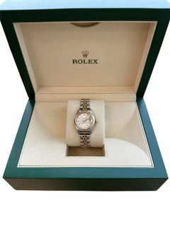 Reloj automático Rolex Lady-Datejust de 26 mm, bicolor, con esfera plateada con efecto rayos de sol, 69173
