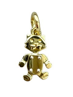 Pendentif fantaisie Pomellato en or jaune 18 carats en forme de chat, 2,4 g, fabriqué en Italie