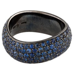 Pomellato 1.72ctw Sapphire Designer Eternity Band 18K Black Gold 6.75 Size