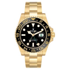 Rolex GMT-Master II 40mm Yellow Gold Black Dial Automatic Men's Watch 116718LN