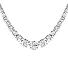 15.50 CTW Natural Diamond Tennis Necklace 14K White Gold G-H Color VS2 17 Inches