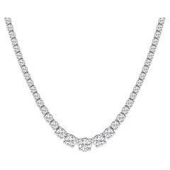 15.50 CTW Natural Diamond Tennis Necklace 14K White Gold G-H Color VS2 17 Inches