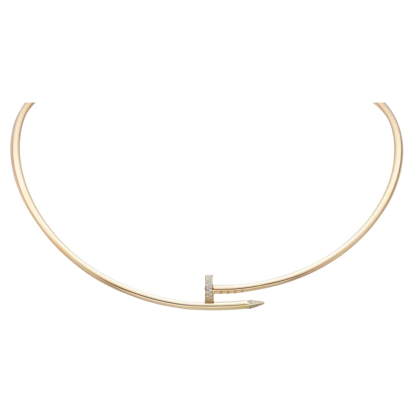 Cartier Juste Un Clou Diamant-Torque-Halskette, kleines Modell, Gelbgold