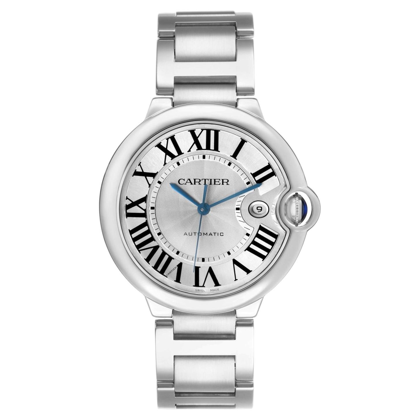 Montre Homme Cartier Ballon Bleu 42mm Acier Cadran Argenté Automatique W69012Z4