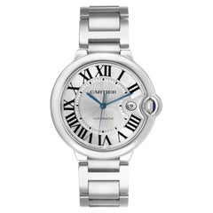Cartier Ballon Bleu 42mm Steel Silver Dial Automatic Men's Watch W69012Z4