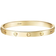 Bracciale Cartier Love, modello classico con due viti funzionali, bracciale rigido in oro giallo 18 carati