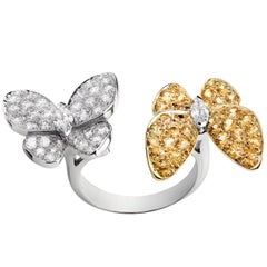 Van Cleef & Arpels Two Butterfly Between the Finger Sapphire Diamond Ring