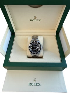 Montre Rolex Submariner Date 40 mm pour homme, cadran noir, acier inoxydable, mécanique, référence 168000