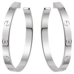 Cartier Love Hoop Earrings Large Model 18K White Gold