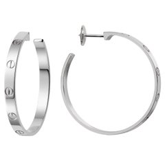 Cartier Love Hoop Earrings Large Model 18K White Gold