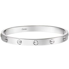 Cartier Love Bracelet Classic Model 18K White Gold Bangle