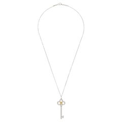 Tiffany & Co. Crown Key Fancy Yellow Diamond Pendant 20 Inches Platinum Necklace