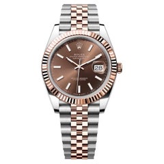 Rolex Datejust 41mm Two-Tone Rose Gold Steel Fluted Bezel Jubliee Watch 126331