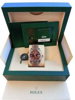 Rolex Datejust 41mm Two-Tone Rose Gold Steel Fluted Bezel Jubliee Watch 126331
