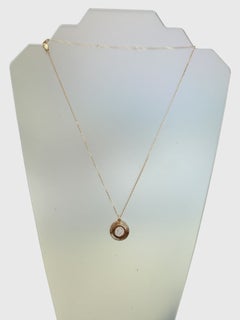Damiani Orbital Diamond Pendant Necklace 18K Rose Gold 18.5 Inches 12.1g