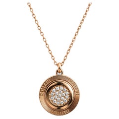 Damiani Orbital Diamond Pendant Necklace 18K Rose Gold 18.5 Inches 12.1g
