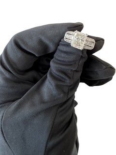 GIA 3.00 Ct Radiant Natural Diamond Ring 14K White Gold I/SI2 Size 6
