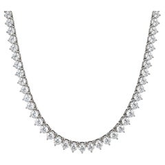 37.50 Carat Round Diamond Tennis Necklace 14K White Gold 28 Inches G VS2–SI1